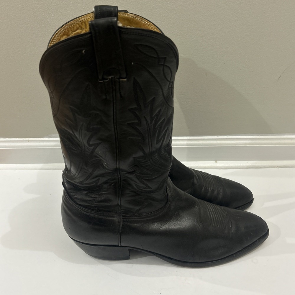 Vtg Nocona Made In USA Western Cowboy Rancho Leather Boots Mens 10.5D